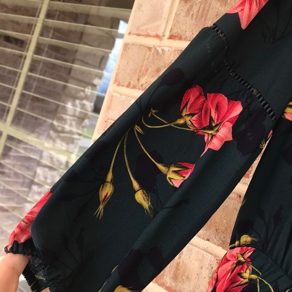 Collective Concepts Hunter Green Floral Dress - Picture 4 of 10